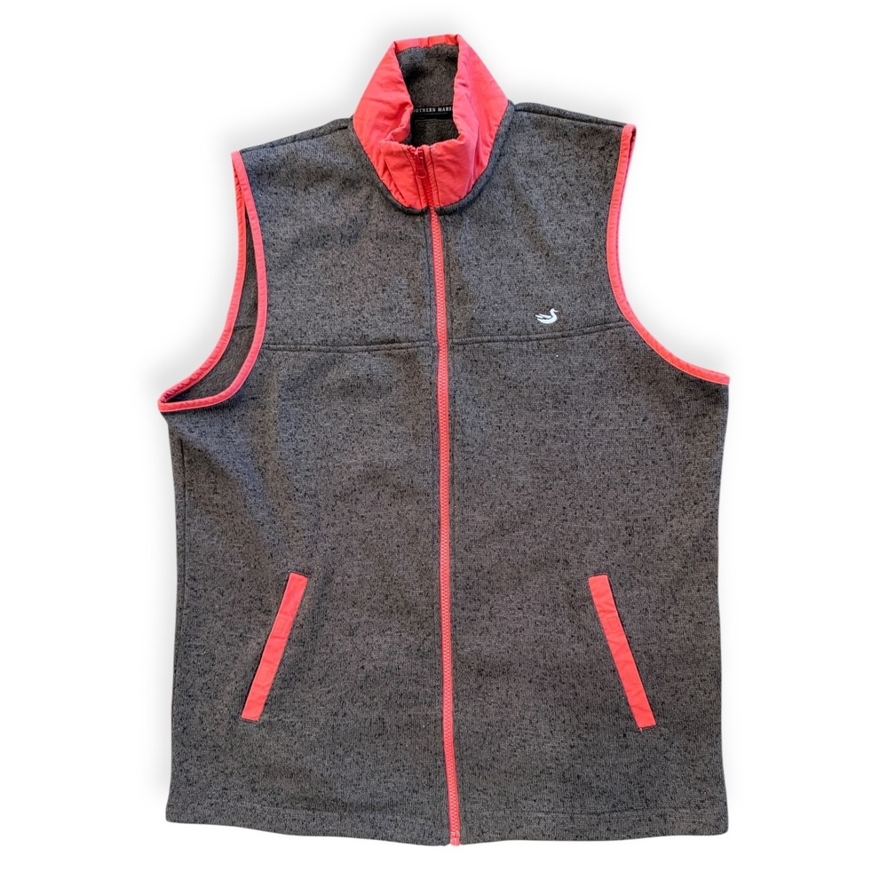 Southern Marsh Men's‎ M Fleece Vest Gray Pink Full Zip Outdoor